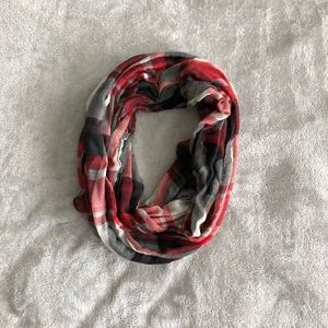 Plaid infinity scarf.